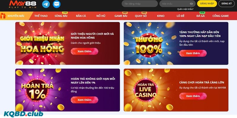 MAY88 và hàng loạt chương trình ưu đãi đặc sắc MAY88 và hàng loạt chương trình ưu đãi đặc sắc